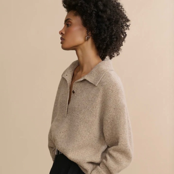 Jenni Kayne Cashmere Burke Polo Sweater - Picture 2 of 12